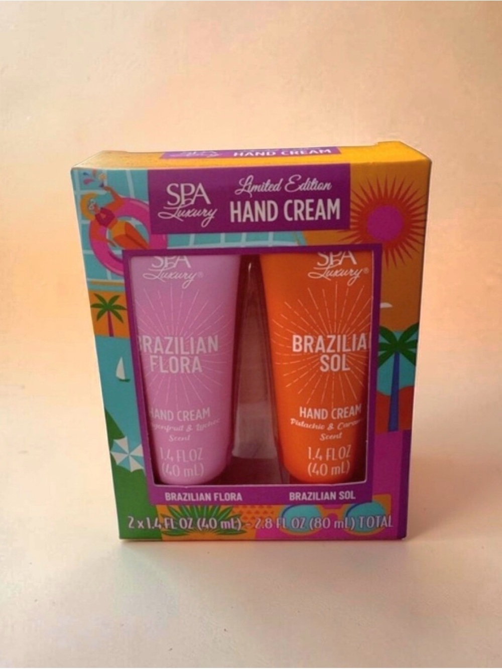 Brazilian Flora & Brazilian Sol Hand Cream Duo - Pink & Orange - Picture 2 of 2